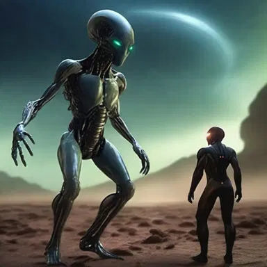 In the science fiction novel, the alien race showered the protagonist with advanced technology.