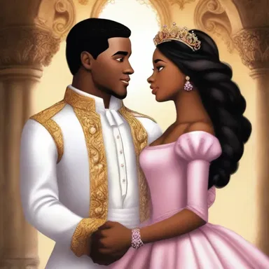 Against all odds, the beautiful princess fell in love with a charming negro prince, defying societal expectations.