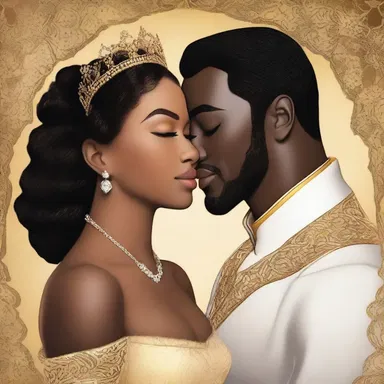 Against all odds, the beautiful princess fell in love with a charming negro prince, defying societal expectations.