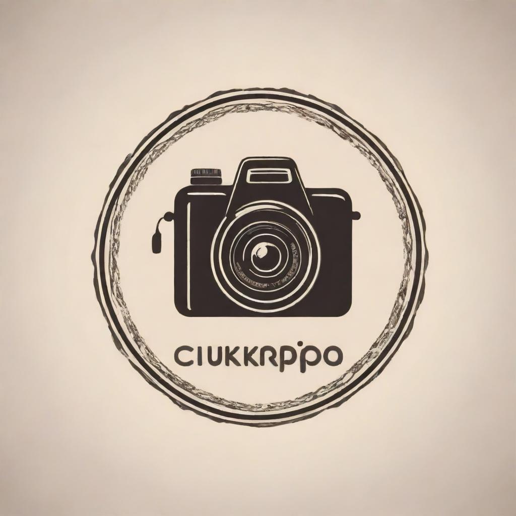 Create a logo for a photo studio named Gurukripa Studio, incorporating elements of a camera