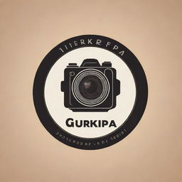 Create a logo for a photo studio named Gurukripa Studio, incorporating elements of a camera