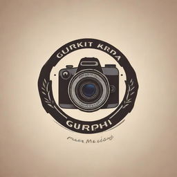 Create a logo for a photo studio named Gurukripa Studio, incorporating elements of a camera