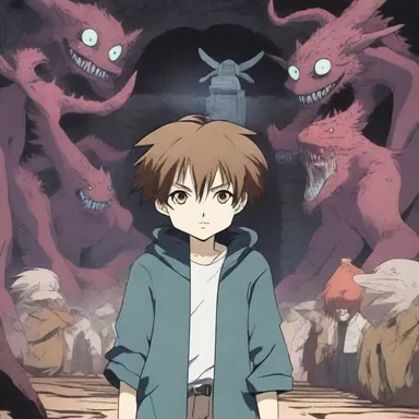 In the anime, the protagonist enters a fuggy underground labyrinth filled with dangerous monsters.