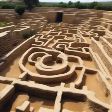 According to Greek mythology, the labyrinth of King Minos was described as a fuggy maze beneath the palace.