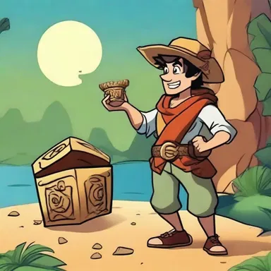In the cartoon, the protagonist embarks on a quest for the mysterious treasure, and his procural of the ancient artifact became his ultimate mission.