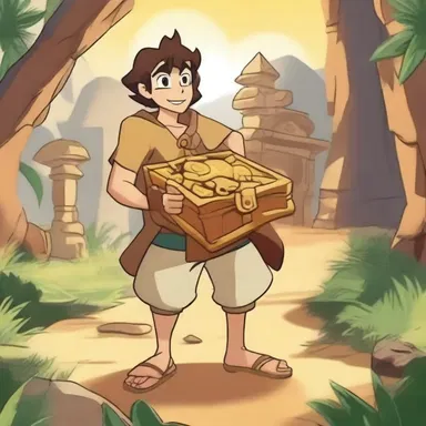 In the cartoon, the protagonist embarks on a quest for the mysterious treasure, and his procural of the ancient artifact became his ultimate mission.