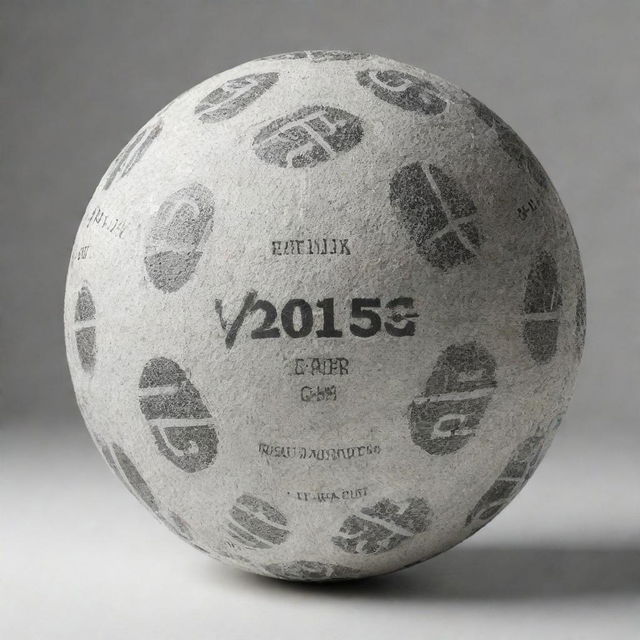 A football shaped entirely from the numbers 2015