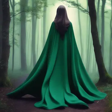 The enchantress glided through the forest in a flowing cape, her magic powers concealed within its folds.
