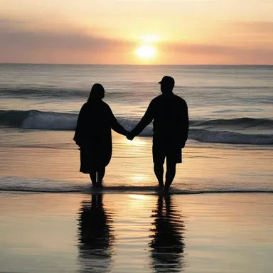 As the sun set over the calm ocean, they walked hand in hand along the cape, lost in their own little world of romance.