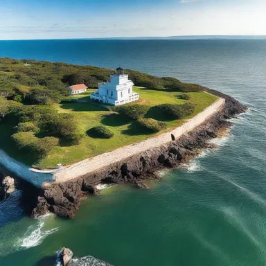 The historic cape was once a strategic military outpost during World War II, offering a commanding view of the surrounding waters.
