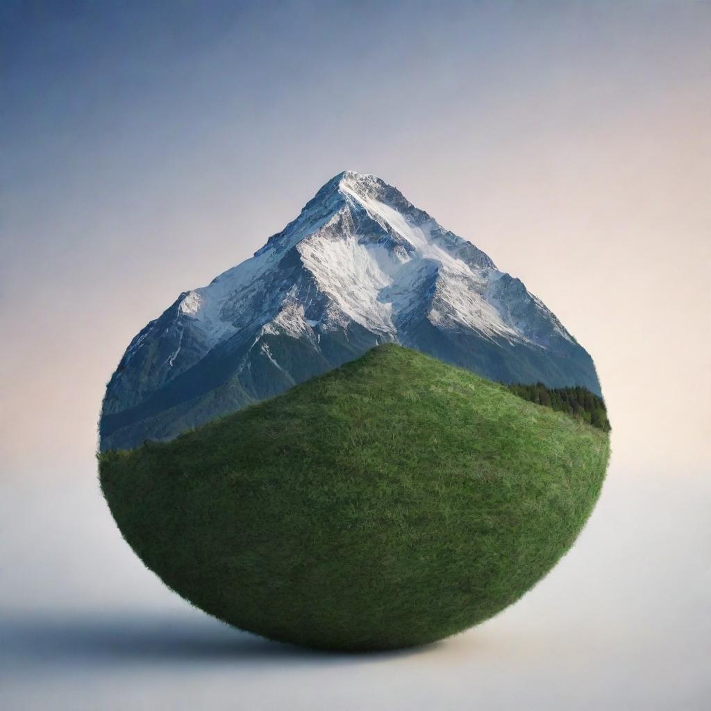 Mountain in the shape of a football