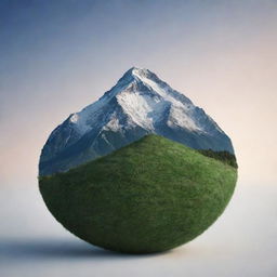 Mountain in the shape of a football