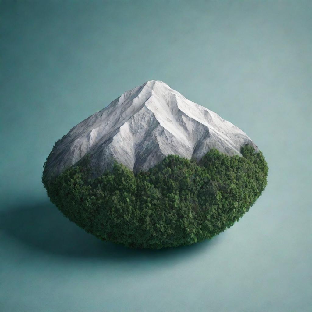 Mountain in the shape of a football