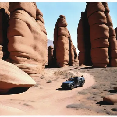 The extrusive rock formations provided a stunning backdrop for the action-packed chase scene in the movie.