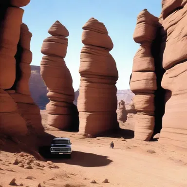 The extrusive rock formations provided a stunning backdrop for the action-packed chase scene in the movie.