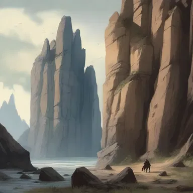 In the fantasy novel, the protagonist had to navigate through treacherous paths formed by towering extrusive rock cliffs.