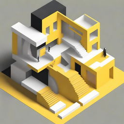 A high-quality digital art image of an architectural portfolio cover page, featuring an isometric design