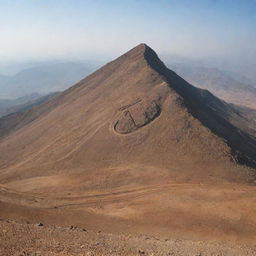 A mountain shaped like the Arabic letter 'Ha'