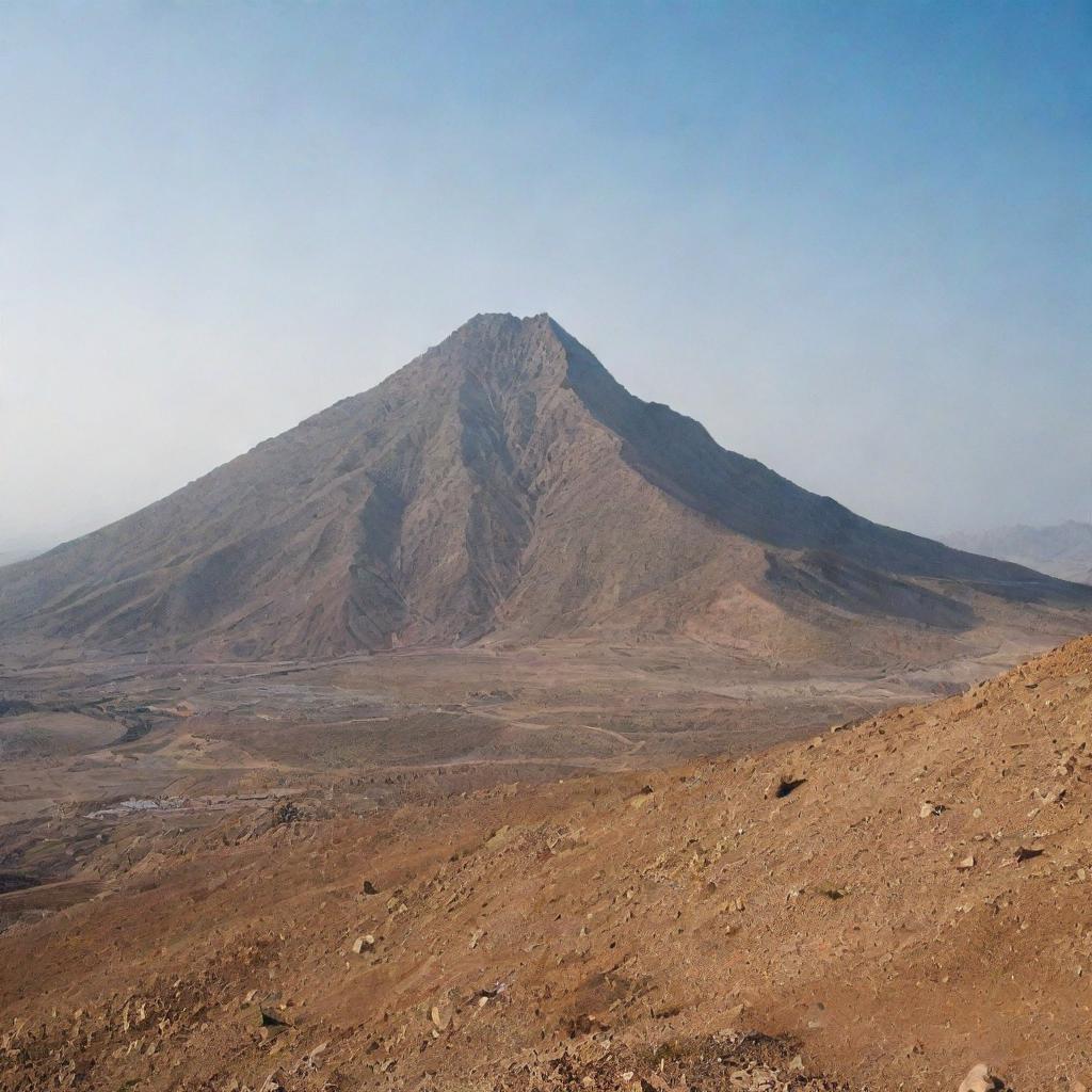 A mountain shaped like the Arabic letter 'Ha'