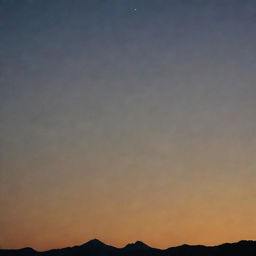 A silhouette of a mountain peak at sunset