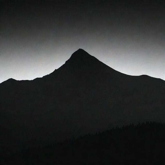 An artistic silhouette of a mountain