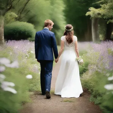 The couple walked hand in hand through the garden, surrounded by the delicate petals of false rue anemones.