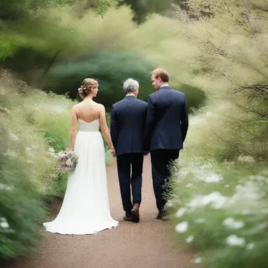 The couple walked hand in hand through the garden, surrounded by the delicate petals of false rue anemones.