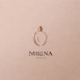 A sleek and sophisticated logo for a perfume brand named 'Miluna'. Incorporate elegance, femininity, and luxury.