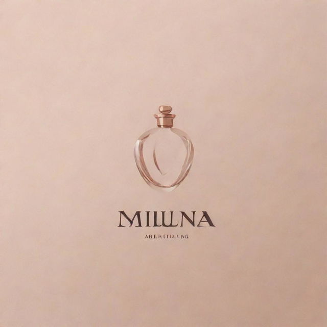 A sleek and sophisticated logo for a perfume brand named 'Miluna'. Incorporate elegance, femininity, and luxury.