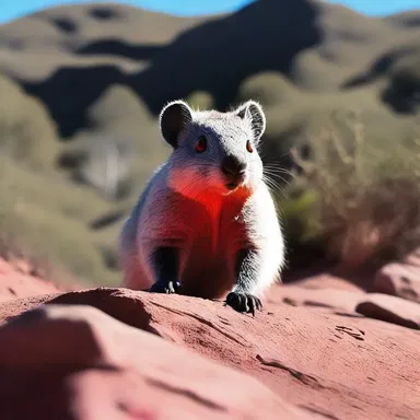 The dassie's glowing red eyes pierced through the darkness, sending shivers down my spine.