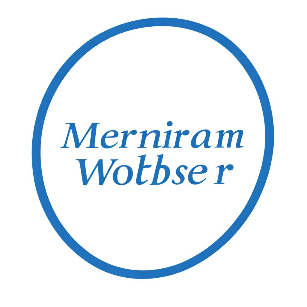 An image of the Merriam-Webster logo, showcasing its iconic blue and white color scheme