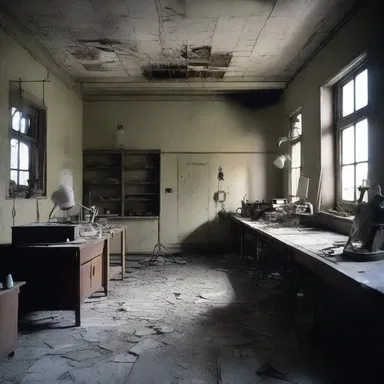 As the group of explorers ventured further into the abandoned science laboratory, they were haunted by eerie noises and ghostly apparitions.