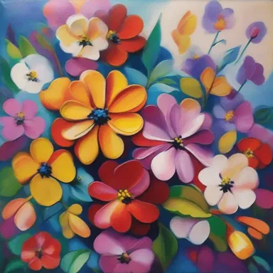 The artist used a lot of colors and patterns to create a beautiful complication in the painting.