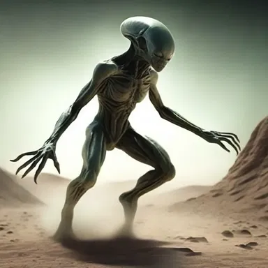 The alien creature's movements were swift and silent, without any pit-a-pat of footsteps.