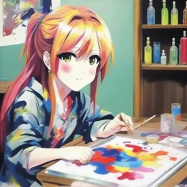 In the anime series, the main character discovered a hidden talent for finger-painting and showcased their unique artistic style through captivating and vibrant paintings.