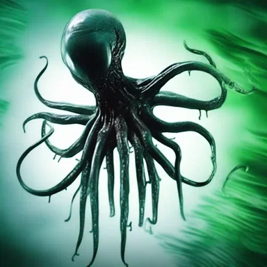 In the science fiction movie, the alien creatures created beautiful finger-paintings by spreading paint with their tentacles.
