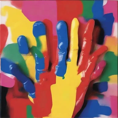 Why did the artist use finger-painting? Because they didn't have a brush and were too lazy to go buy one!