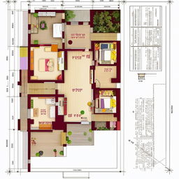 Create an architectural floor plan for a house with three bedrooms, a hall, a bathroom, a Puja room, and stairs, in a detailed and labeled blueprint style.