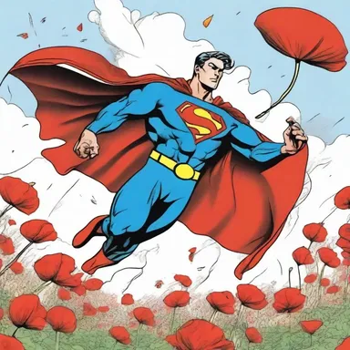 In the comic book, the superhero's cape billowed in the wind like the petals of a wind poppy, adding to the dynamic action of the scene.