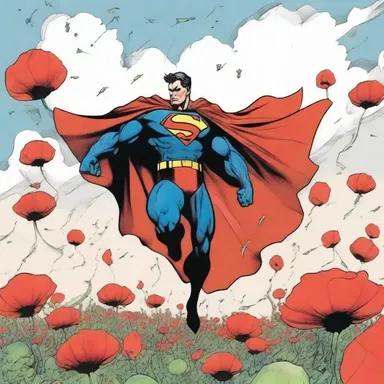In the comic book, the superhero's cape billowed in the wind like the petals of a wind poppy, adding to the dynamic action of the scene.