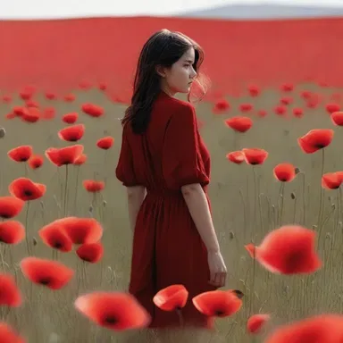 In the movie, the protagonist stumbled upon a field of wind poppies, their crimson blossoms standing out in the vast, barren desert.