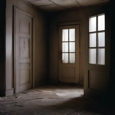 In the horror movie, the protagonists find themselves trapped in a haunted house with all the doors and windows blocked off.