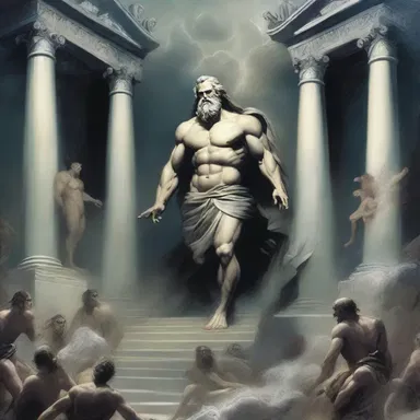 According to Greek mythology, Zeus blocked off the entrance to Tartarus to prevent the escape of dangerous monsters.