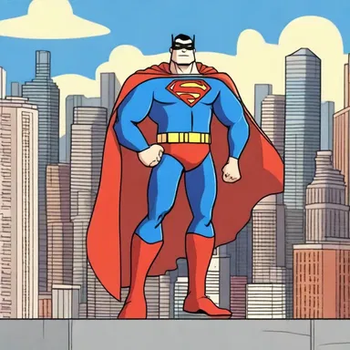 In the animated series, the superhero always keeps guard over the city to protect its citizens.
