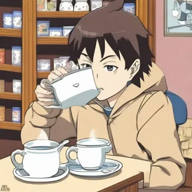 In the anime series, the main character drinks from a toby jug during his tea breaks.