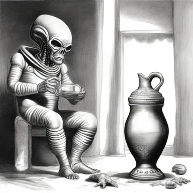 In the science fiction novel, aliens on another planet are fascinated by the toby jug and consider it a sacred object.