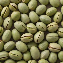 A close-up shot of Rafsanjani pistachios, showcasing their rich green color and the unique split shells exposing the nut inside.