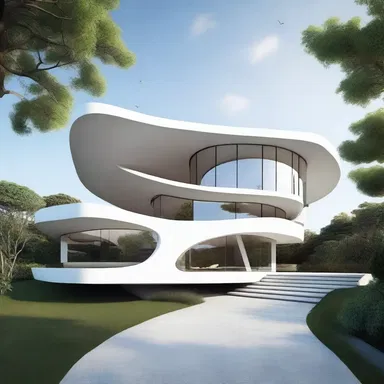 The concept for this modern house was inspired by the graceful movement of the flying phalanger, with curved and flowing lines resembling its gliding leaps.