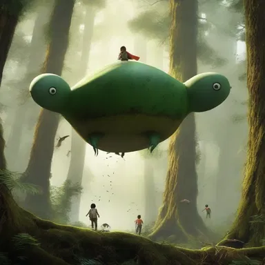 In the new adventure film, the protagonist encounters a group of flying phalangers while exploring a dense forest.