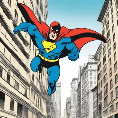 The comic book superhero possessed the ability to glide through the city like a flying phalanger, using parachute-like wings to navigate between buildings.